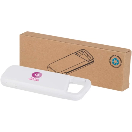 Alkes wodoodporny powerbank z karabińczykiem o pojemności 5000 mAh i mocy 12 W, wykonany z tworzyw sztucznych pochodzących z recyklingu (NPC-12447001)