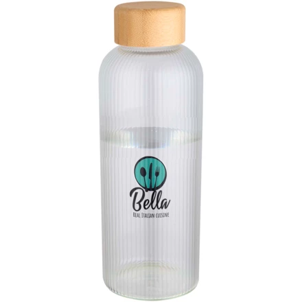 Mirage butelka ze szkła borokrzemowego o pojemności 650 ml z pojedynczą ścianką i zakrętką bambusową (NPC-10093001)