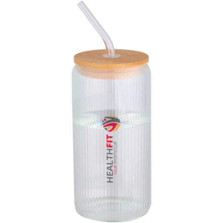 Mirage słoik ze szkła borokrzemoweggo o pojemności 500 ml z pojedynczą ścianką i pokrywką bambusową (NPC-10093101)