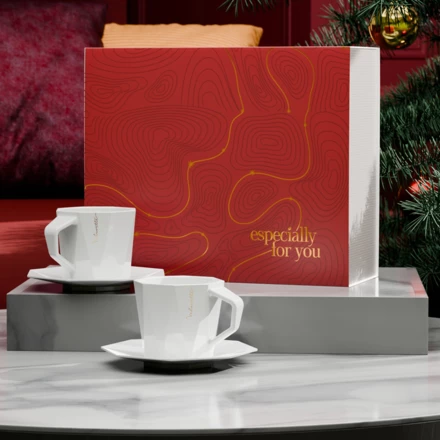 Porcelanowy zestaw filiżanek Royal Grace 250ml biały/biały (NMX-W039-91594)