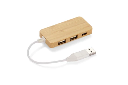 Rozdzielacz bambusowy HUB USB z wymienną wtyczką - RIVO (NAS-09170-17)