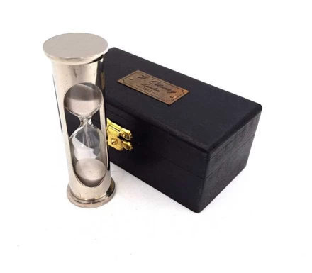 Klepsydra Mosiężna Retro w Drewnianym Pudełku - 1 minuta - NI1314A (NMT-320523)