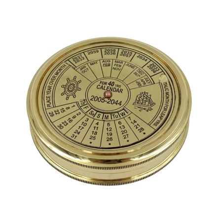 Kompas Mosiężny z 40-letnim kalendarzem – Prezent retro - NC1689 (NMT-226933)