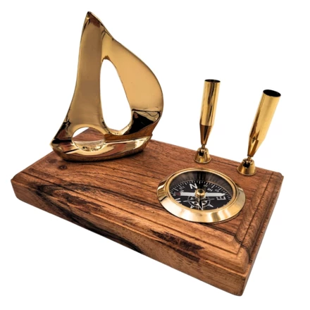 Elegancki Zestaw na Biurko - Jacht i Kompas - Elegancki Upominek Marynistyczny - BCPH103 (NMT-221013)
