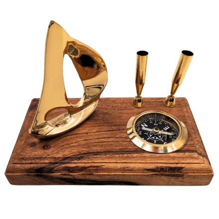 Elegancki Zestaw na Biurko - Jacht i Kompas - Elegancki Upominek Marynistyczny - BCPH103 (NMT-221013)