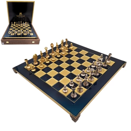 Ekskluzywne, Duże Klasyczne Szachy Metalowe Stauton - 36x36 cm - S34 (NMT-223567)