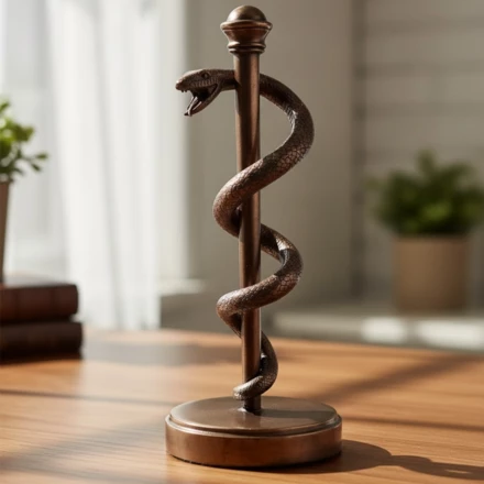 Laska Eskulapa Figurka Prezent Dla Lekarza Medyka - 30 cm Żywica - MC-9634 (NMT-096341)