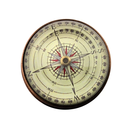 Kompas soczewkowy - mosiądz i szkło - NC2119 (NMT-224229)