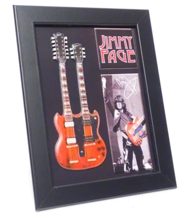 Mini gitara w stylu Jimmy Page double neck w ramce FMG-011 (NMT-321483)