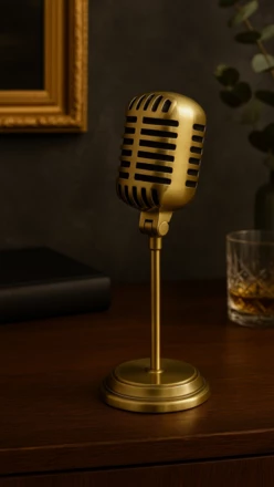 Statuetka mikrofon retro - 92715B (NMT-225677)