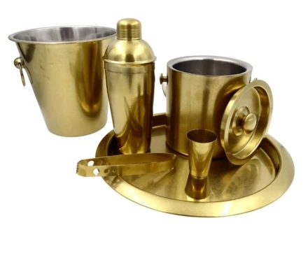 Ekskluzywny zestaw barmański 6 elementów złoty VG (NMT-227299)