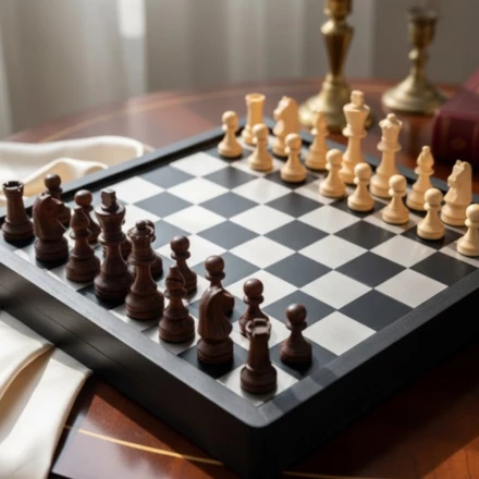 Szachy Drewniano-Metalowe 33x33cm - G334B (NMT-227749)