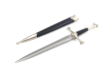 Stalowy sztylet rycerski - replika 35 cm z pochwą - SW-116 (NMT-191169)