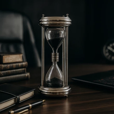 Duża Srebrna Klepsydra 10 min -  Dekoracja Biurka - MX 3015 (NMT-227961)