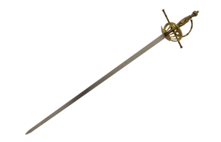 Stalowy rapier z mosiężnymi zdobieniami - Replika 96 cm - SP-C (NMT-480578)