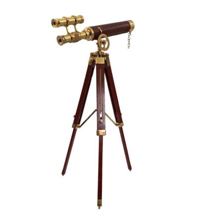 Duża mosiężna luneta na trójnogu - Wysokość maksymalna 57 cm - TDBL (NMT-229811)