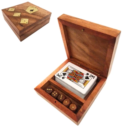 Talia kart i kości w pudełku drewnianym - DNU-010 (NMT-320196)