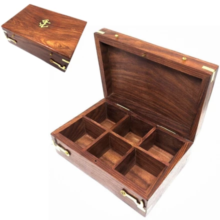 Pudełko drewniane z 6 przegródkami - RCW Box (NMT-320851)