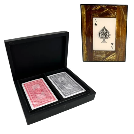Dwie talie kart w pudełku z żywicy – 51668 (NMT-320394)