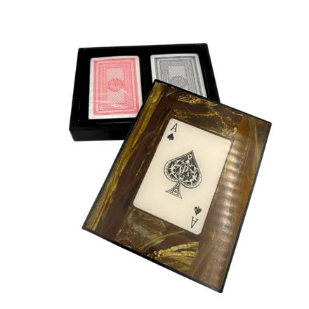 Dwie talie kart w pudełku z żywicy – 51668 (NMT-320394)