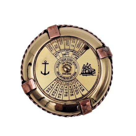 Elegancki marynistyczny kalendarz z mosiądzu - NI1422 (NMT-320301)