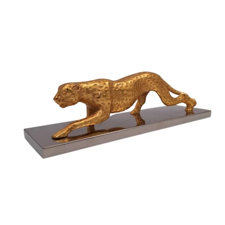 Elegancka Figura Dekoracyjna Lampart Złoty 42cm Glamour Loft Prezent (NMT-320318)