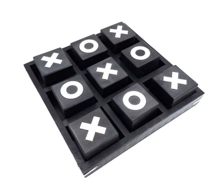 Duże Kółko i Krzyżyk Drewniane 24x24cm - Elegancka Gra Strategiczna - G1079/B (NMT-320578)