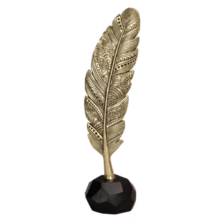 Złota dekoracja - Pióro - 30,7 cm - 43933FJH (NMT-321391)