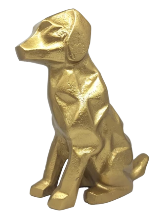 Złota Figurka Dekoracyjna Pies - DOG2 (NMT-321629)