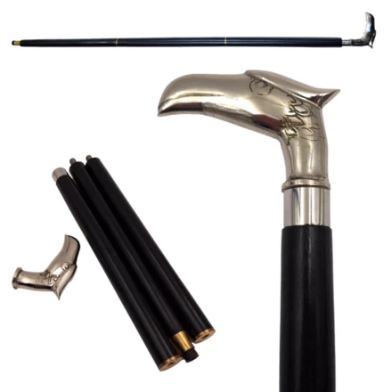 Składana Laska Drewniana z Głową Orła - DNU-013A (NMT-321643)