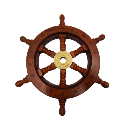 Drewniane koło sterowe - Wkład mosiężny z miejscem na klin - średnica 30cm -  SW10/12 (NMT-321711)