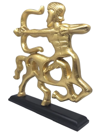 Złota Figurka Dekoracyjna - Strzelec - drewniana podstawa - SAG2 (NMT-321940)