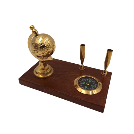 Zestaw dekoracyjny na biurko: globus, kompas, uchwyty na długopisy - NC2144EZS (NMT-321896)