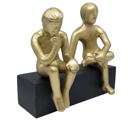 Bliźnięta - złota figurka dekoracyjna - GEM2 (NMT-321988)