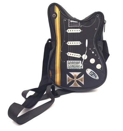 Torba na ramię w kształcie gitary z krzyżem maltańskim – Prezent dla gitarzysty - RBG-005 (NMT-020052)
