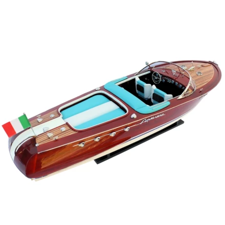 Ekskluzywny model motorówki Reeva Aquarama 87cm - wielki, drewniany model klasycznej, włoskiej łodzi motorowej – 4P-90 (NMT-322107)