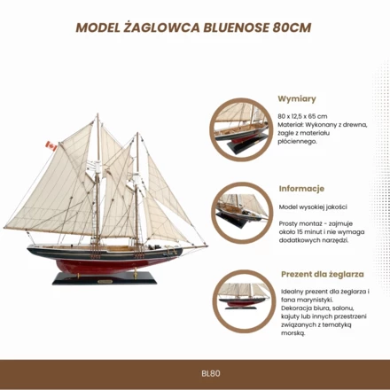 Model żaglowca Bluenose 80cm - BL80 (NMT-322138)