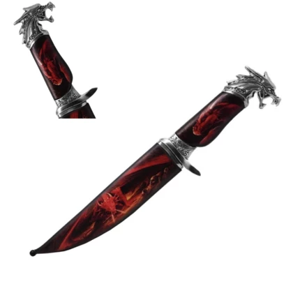 Sztylet dekoracyjny stalowy - Rękojeść smoka - SW-189 (NMT-191893)