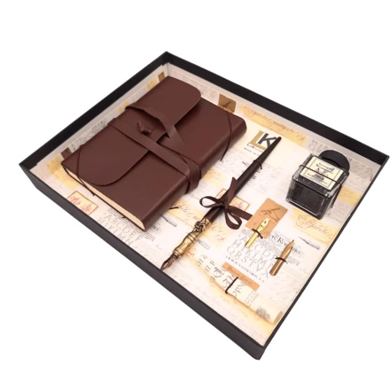 Ekskluzywny zestaw do kaligrafii z notesem - pióro + 3 stalówki + kałamarz - 5006 (NMT-322329)