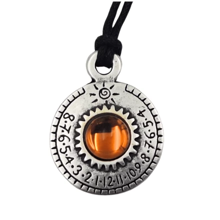 Naszyjnik Zegarek Słoneczny - Saturn – Posrebrzany Zamak + Czeski kryształ – SAT26 (NMT-322459)