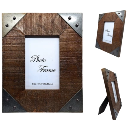 Drewniana ramka na zdjęcia 10x15 cm vintage – drewno mango (NMT-322510)