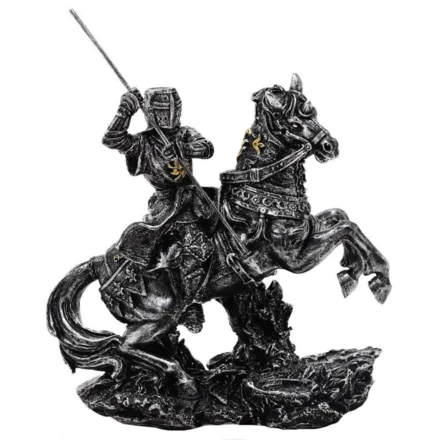 Figurka Średniowieczny Rycerz na Koniu z Włócznią – dekoracja polyresin – MC-23157 (NMT-231575)