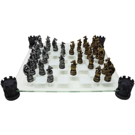 Szachy Smocze Fantasy – szklana szachownica 42x42 cm – MC-6069 (NMT-060694)