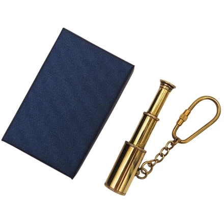 Mosiężny Brelok Luneta w Eleganckim Pudełku – Retro Marynistyczny Prezent – KEY-0016A (NMT-323104)