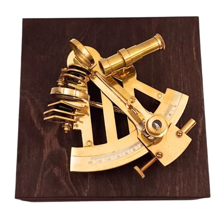 Sekstans Mosiężny w Drewnianym Pudełku – Prezent dla Żeglarza – NSWBA (NMT-323173)