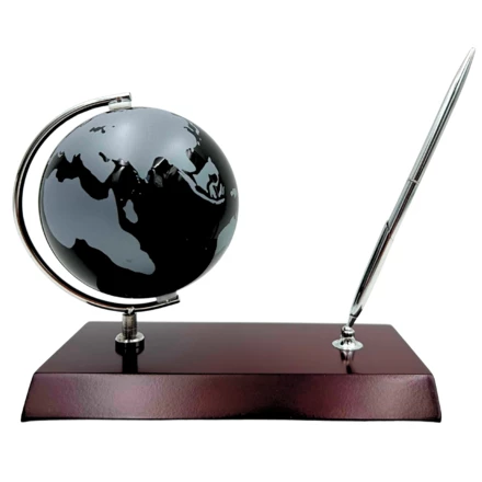 Elegancki Zestaw Dekoracyjny na Biurko Globus Stojak na Długopis - Prezent dla Szefa – WBK (NMT-323258)