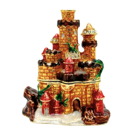 Pudełeczko Szkatułka na Biżuterię Zdobione Kryształkami – Zamek  – HX580 (NMT-322985)