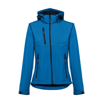 THC ZAGREB WOMEN. Women's softshell jacket with detachable hood and rounded back hem (NPS-30181-174-S)