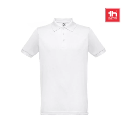 THC BERLIN WH. Men's short-sleeved polo shirt. White (NPS-30175-106-S)