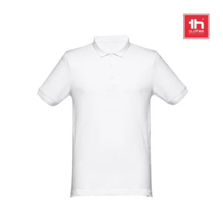 THC MONACO WH. Kurzarm-Poloshirt für Herren aus kardierter Baumwolle (NPS-30187-106-XL)